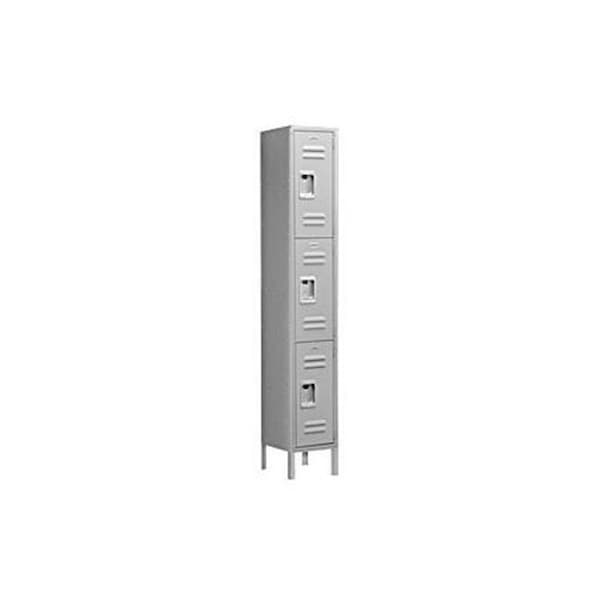 Salsbury Industries 63168GY-U 12 in. W x 78 in. H x 18 in. D Standard Metal Locker-Triple Tier-1 Wide-Gray-Unassembled 63168GY-U - main